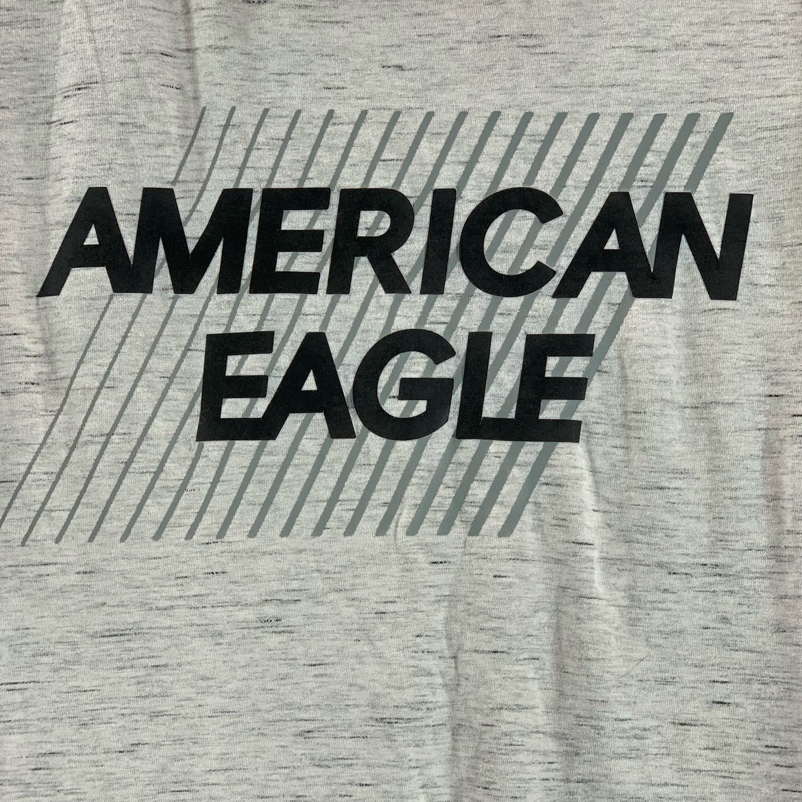 AMERICAN EAGLE Men's Grey Crewneck Logo Graphic Short Sleeve T-Shirt SZ L