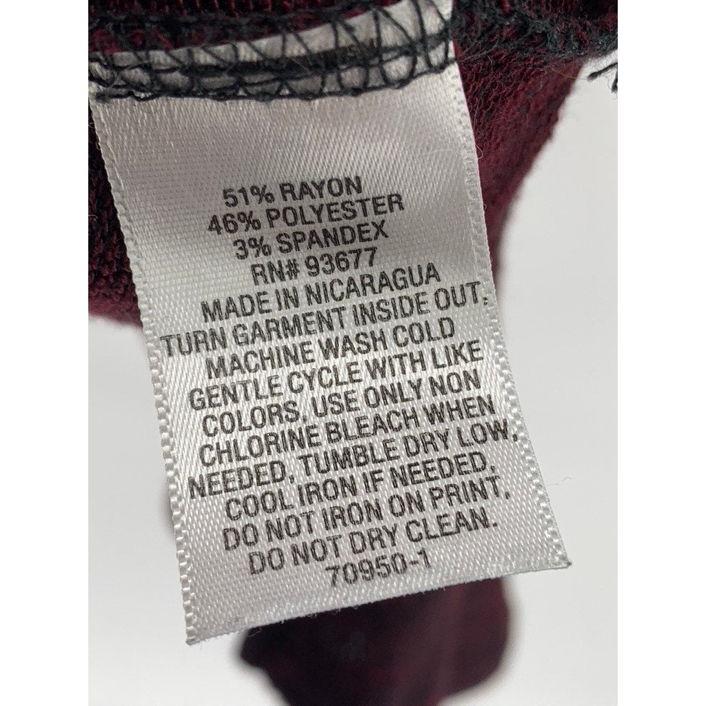 A.N.A A NEW APPROACH Women's Burgundy Snake Print Long Sleeve Top SZ L