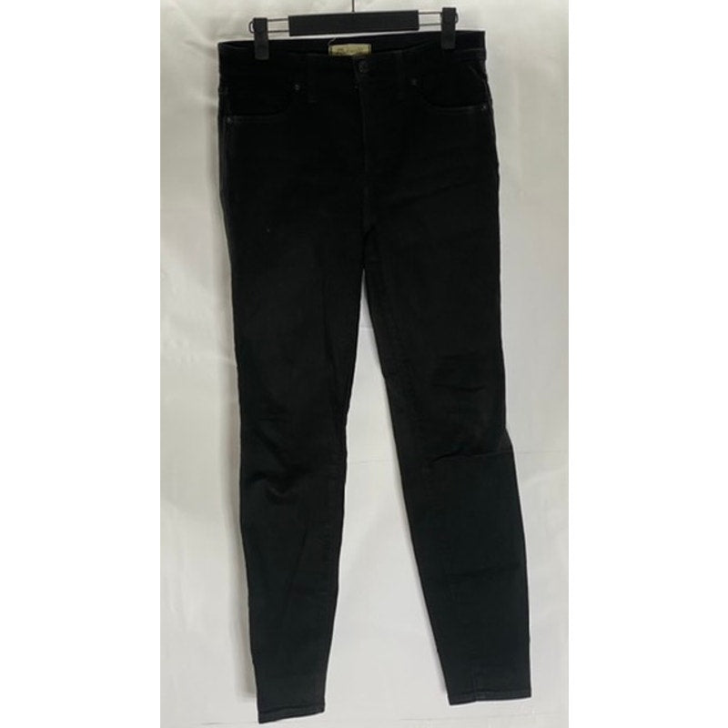 J. CREW Women's Black Solid 9" High-Rise Skinny Five-Pocket Denim Jean SZ 28