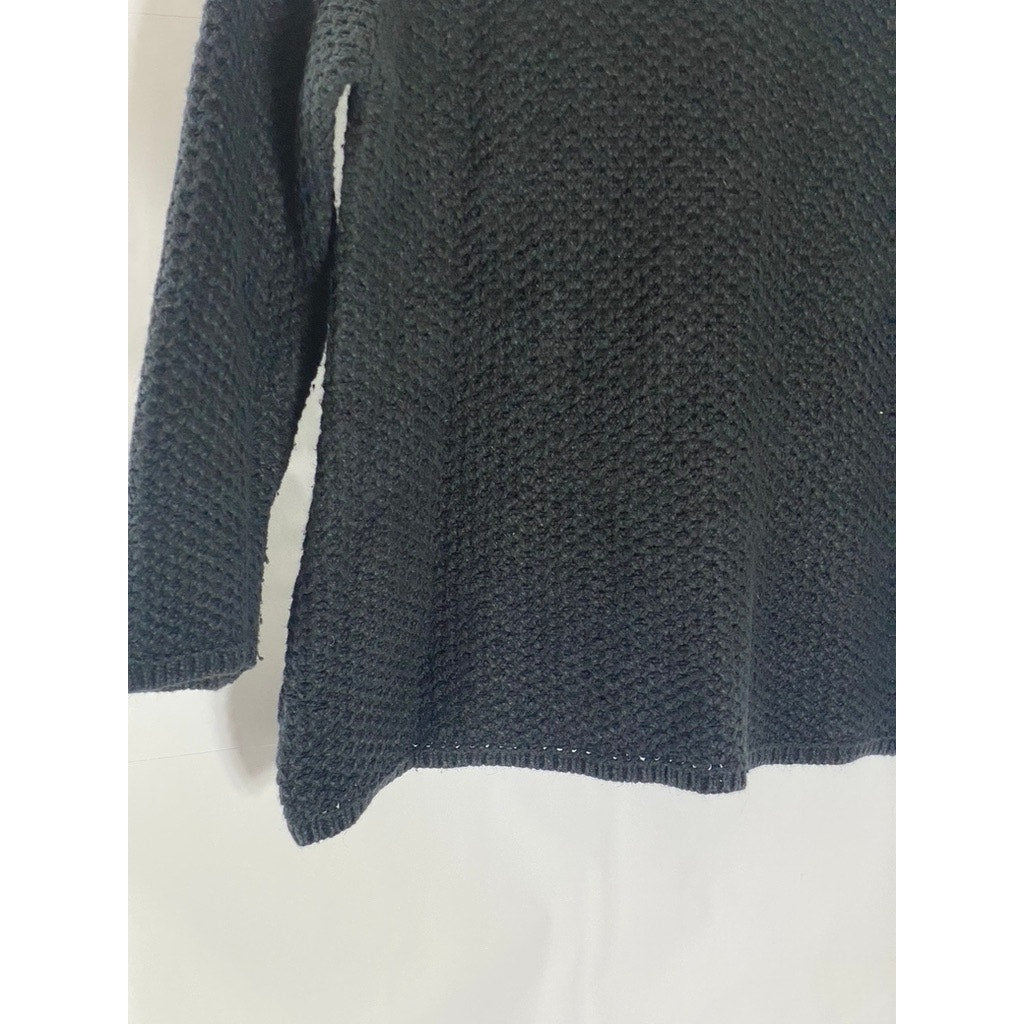 ISABEL MARANT Women's Black Crewneck Open Knit Sweater SZ 38 (US-M)