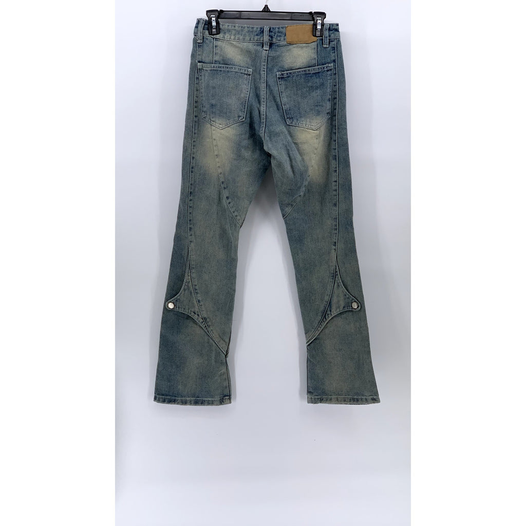 UNBRANDED Women's Light Blue Y2K Streetwear Straight Leg Regular Fit Jeans SZ S