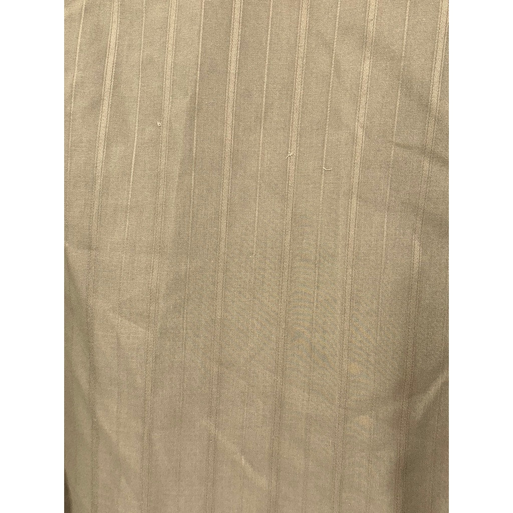 VAN HEUSEN Men's Vintage Tan Satin Striped Button-Up Shirt SZ 15 32/33