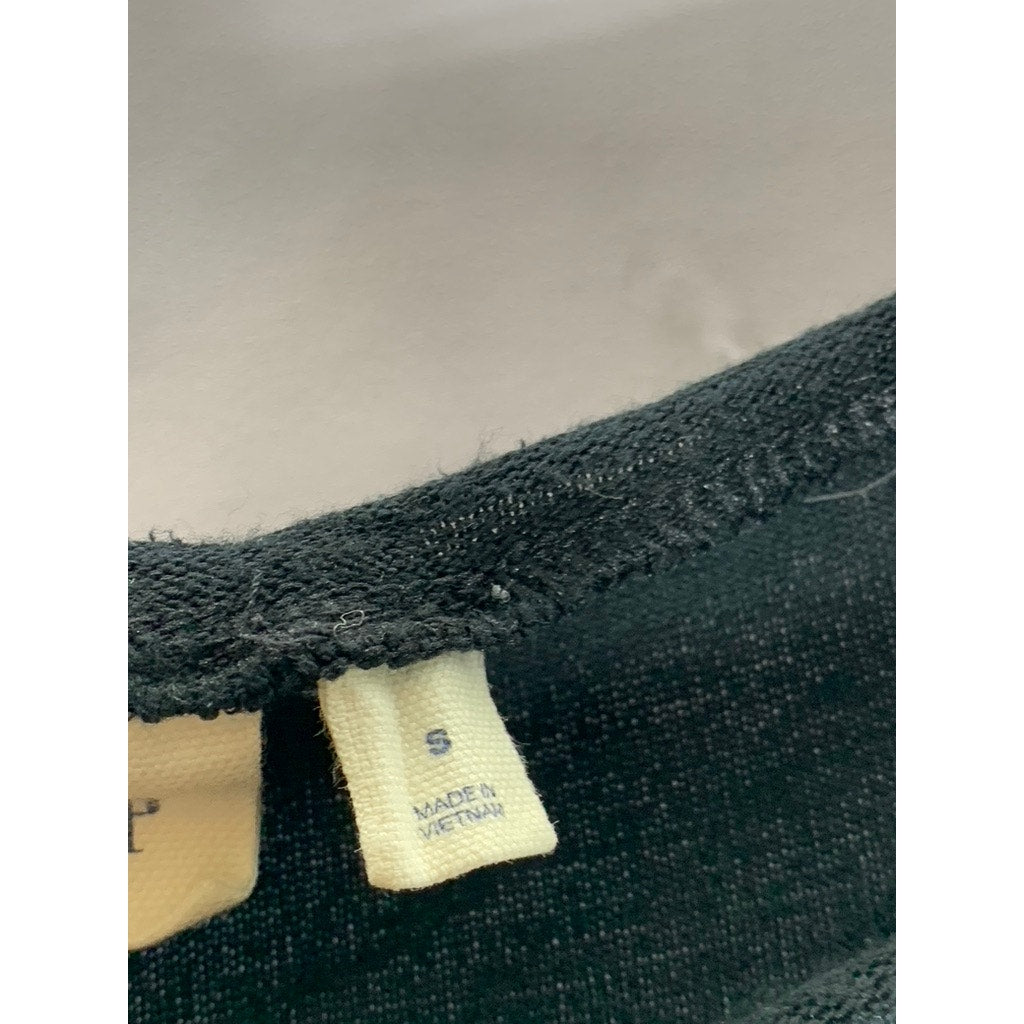 GAP Women's Black Solid Crewneck Long Sleeve Casual Top SZ S