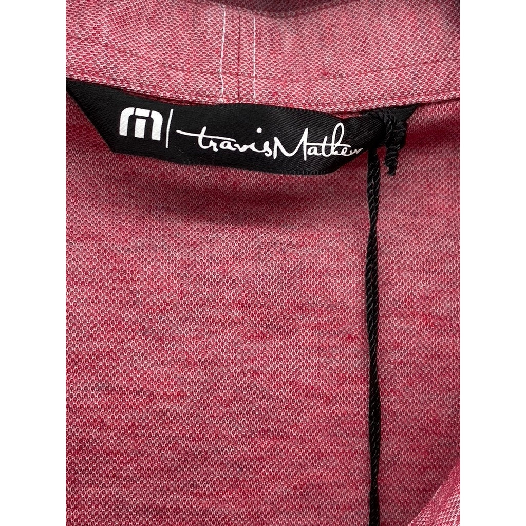 TRAVIS MATHEW Men’s Heather Cardinal She Classy Short Sleeve Polo SZ L