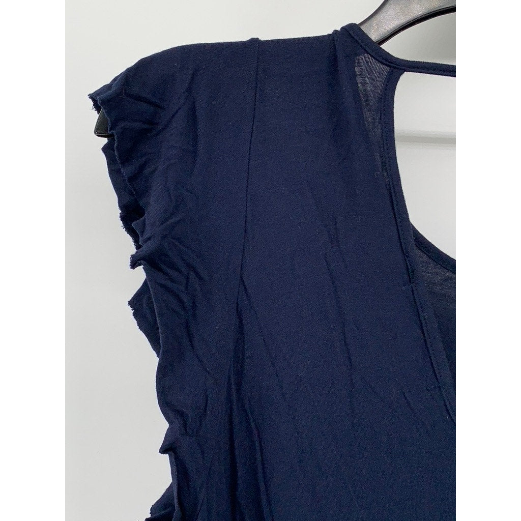 THREE DOTS Women's Navy Scoop-Neck Short Sleeve Dress SZ M