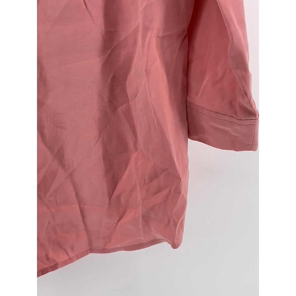 CHICO'S Women's Peach Regular Fit Button-Up 3/4 Sleeve Top SZ 2(US-L)