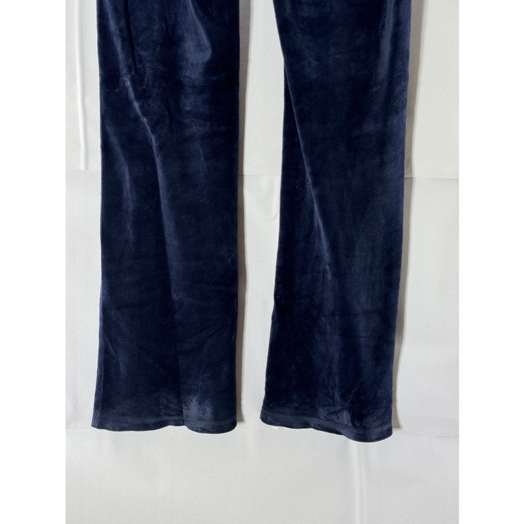 JUICY COUTURE Women's Vintage y2k Bootcut Flare Velour Navy Trackpant SZ S