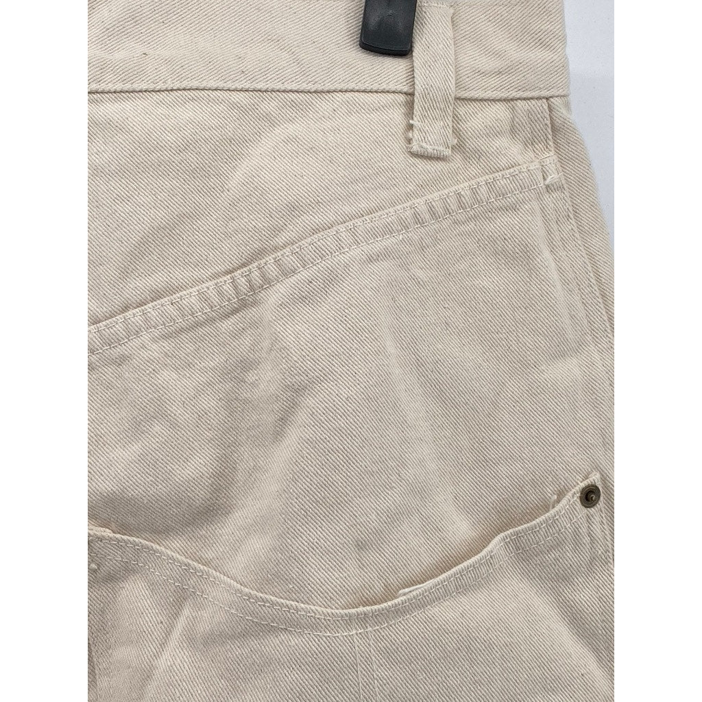 WALKER WEAR Men's Beige Four-Pocket Raw-Hem Chino Shorts SZ 34