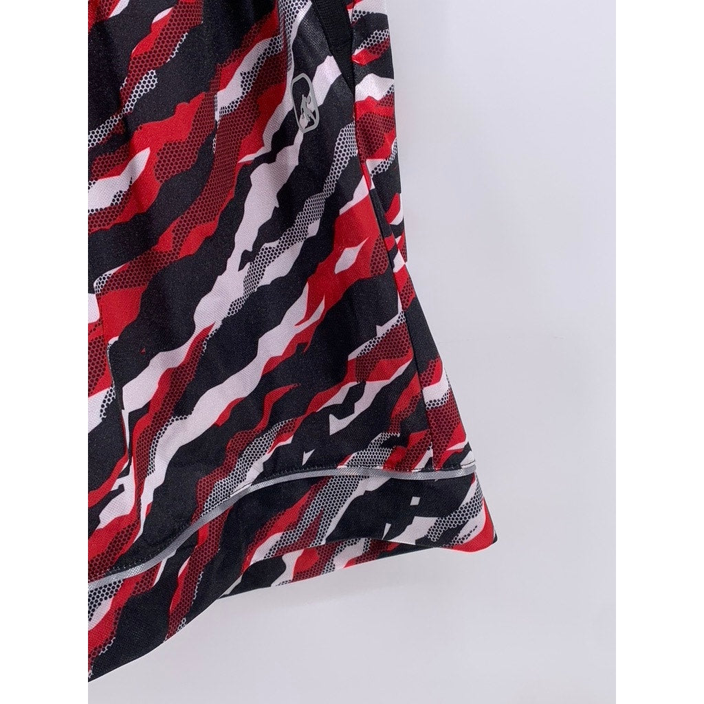 AND1 Men's Black-Red-White Printed Basketball Shorts SZ S