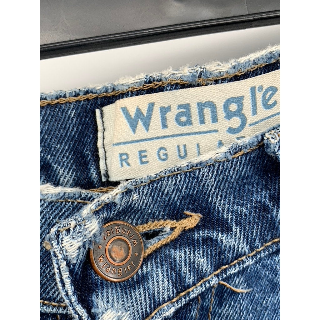 WRANGLER Men's Blue Vintage Distressed Regular-Fit Jeans SZ 33X30