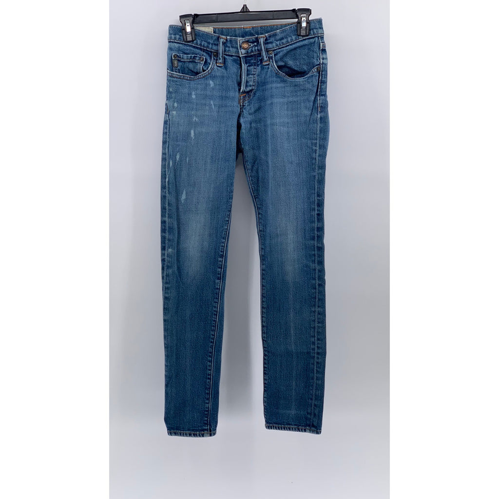 ABERCROMBIE & FITCH Men's Dark Blue Denim Distressed Slim-Leg Jeans SZ 28X30