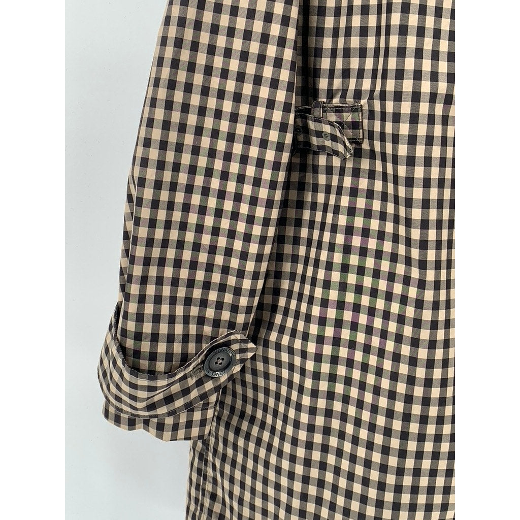 JONES NEW YORK Women's Black-Tan Gingham Button-Up Long Sleeve Blazer SZ M