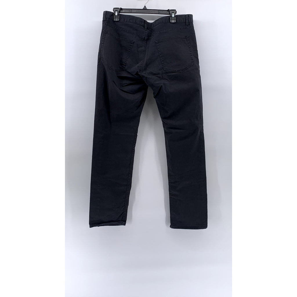 THEORY Men's Black Haydin Soft Sateen Regular-Fit Slim-Leg Pants SZ 36