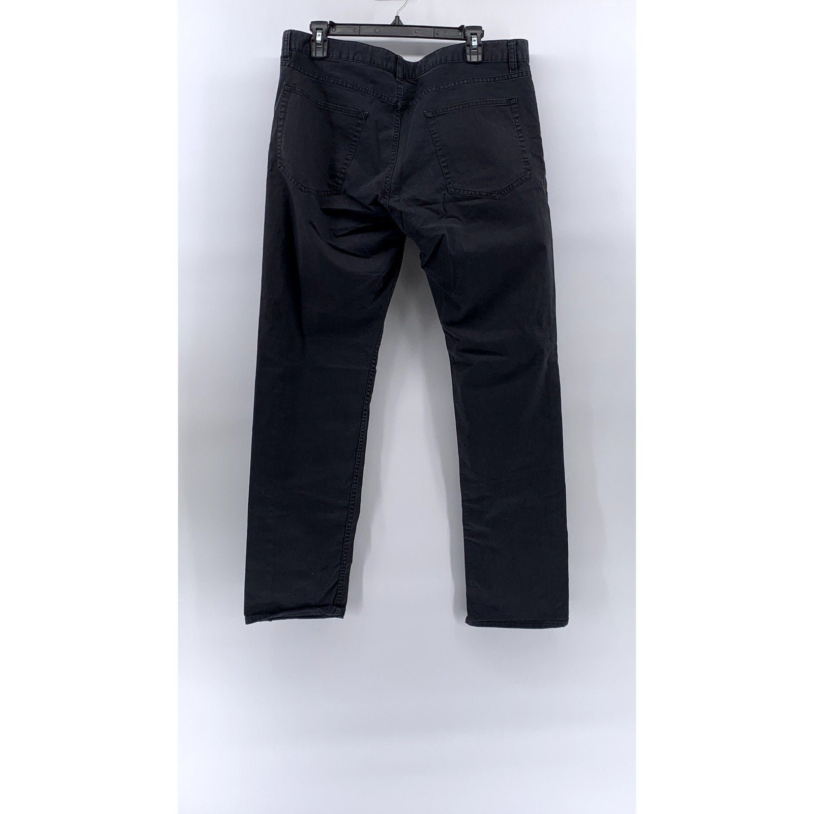 THEORY Men's Black Haydin Soft Sateen Regular-Fit Slim-Leg Pants SZ 36