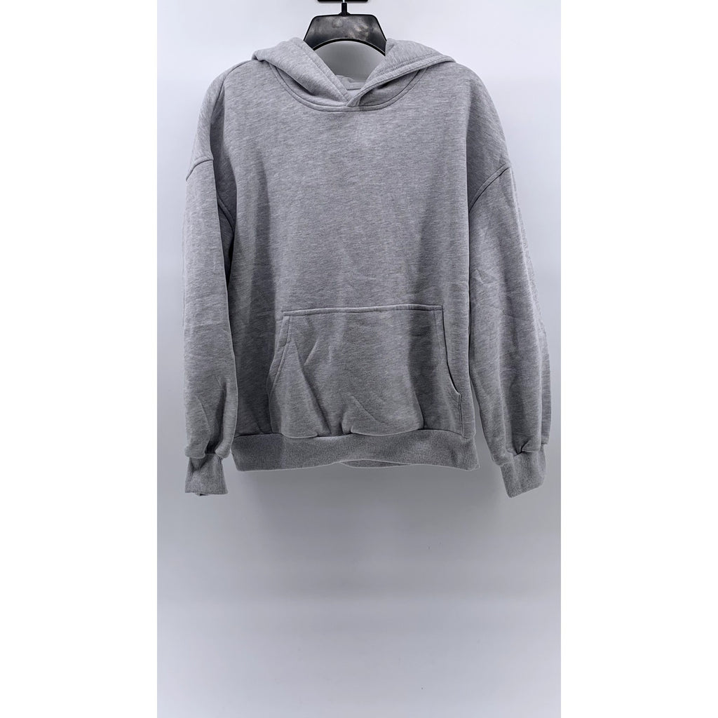 ANRABESS Women's Light Gray Fleece Drop Shoulder Pullover Hoodie SZ M