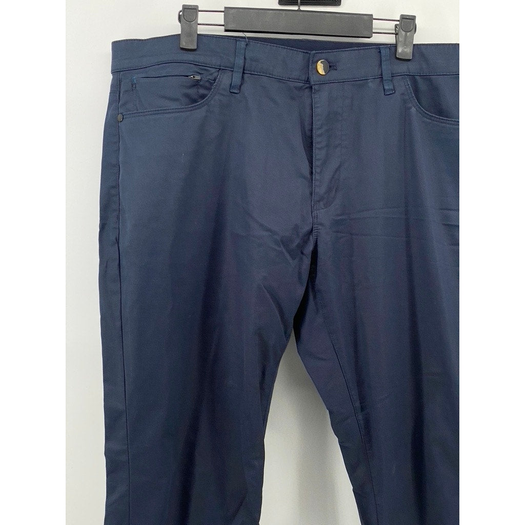 WEATHERPROOF Men's Dark Sapphire Weather-Flex Five-Pocket Tech Pants SZ 36X30