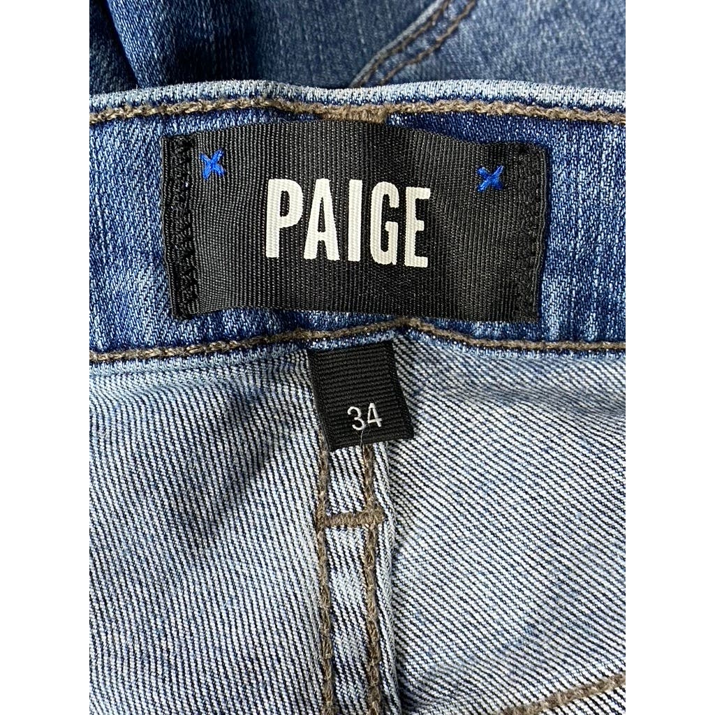 PAIGE Men's Holmes Blue Federal Slim Straight Five-Pocket Denim Jeans SZ 34