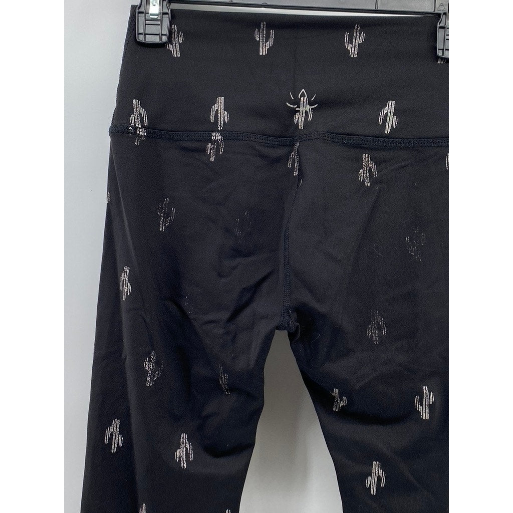 BEYOND YOGA Women's Black Cactus Print High-Rise Pull-On Leggings SZ S