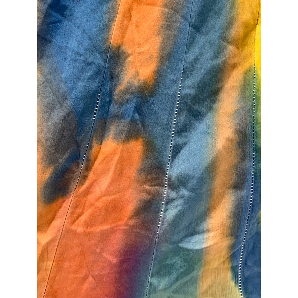 UNBRANDED Women's Plus Multicolor Pleated Lightweight A-Line Midi Skirt SZ 1X