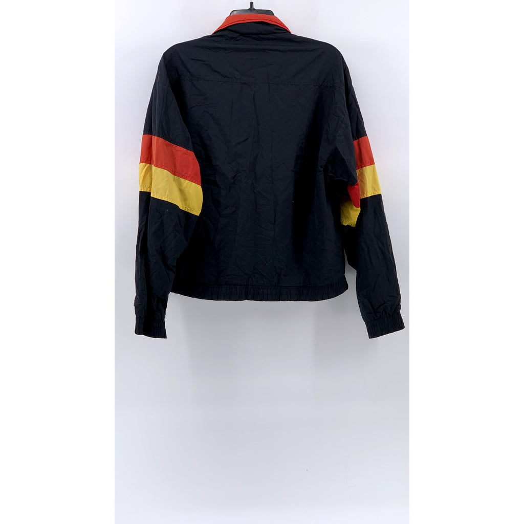 HOLLOWAY Men's Black-Red-Yellow Striped Motor Speedway Jacket SZ M