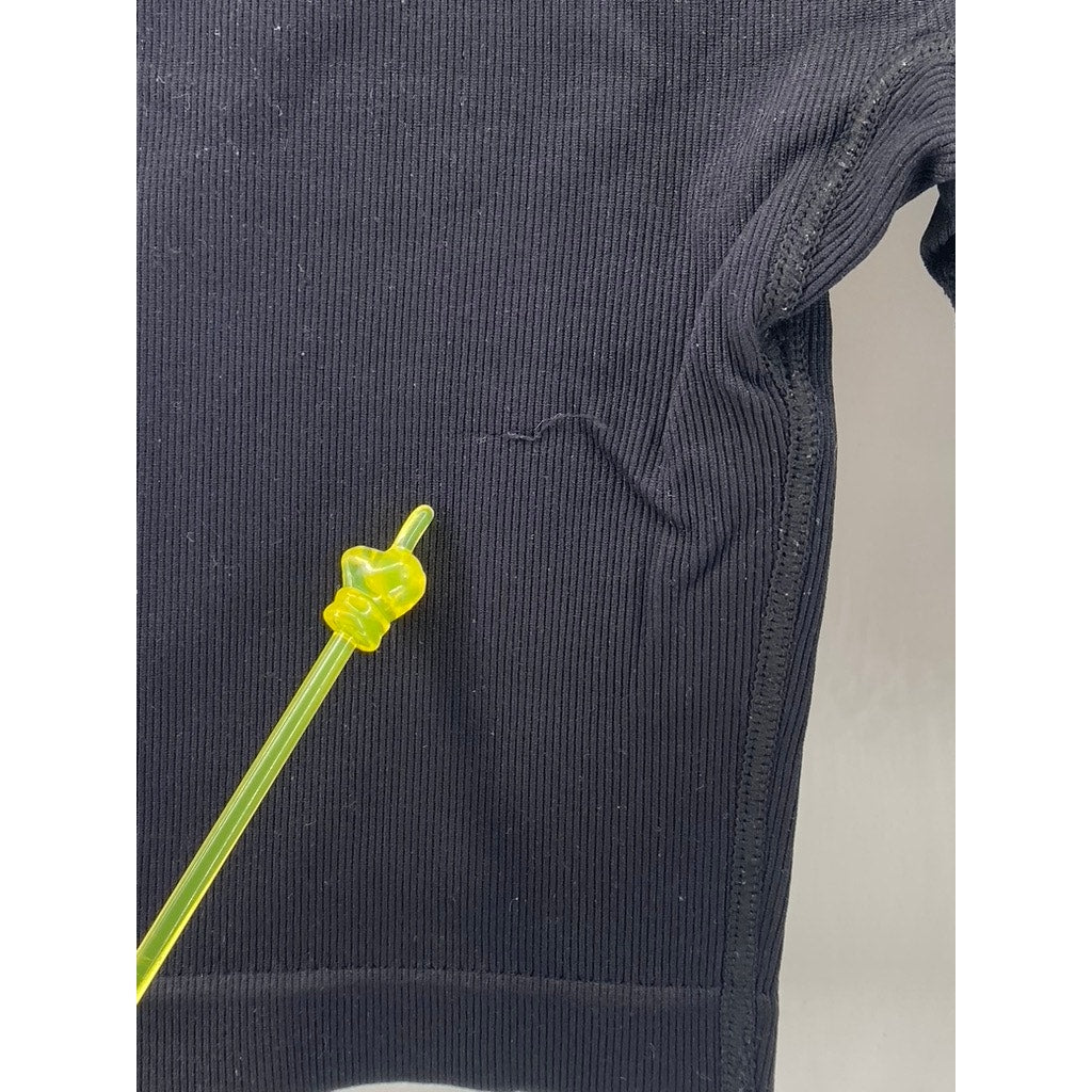 PRIMARK CARES Women's Black Ribbed Compression Pull-On Stretch Biker Shorts SZXS