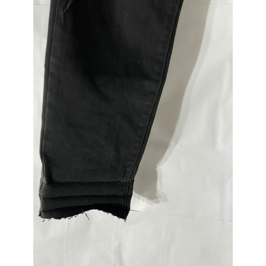 PACSUN Men’s Solid Black Stacked Skinny Raw-Hem Denim Jean SZ 30X30