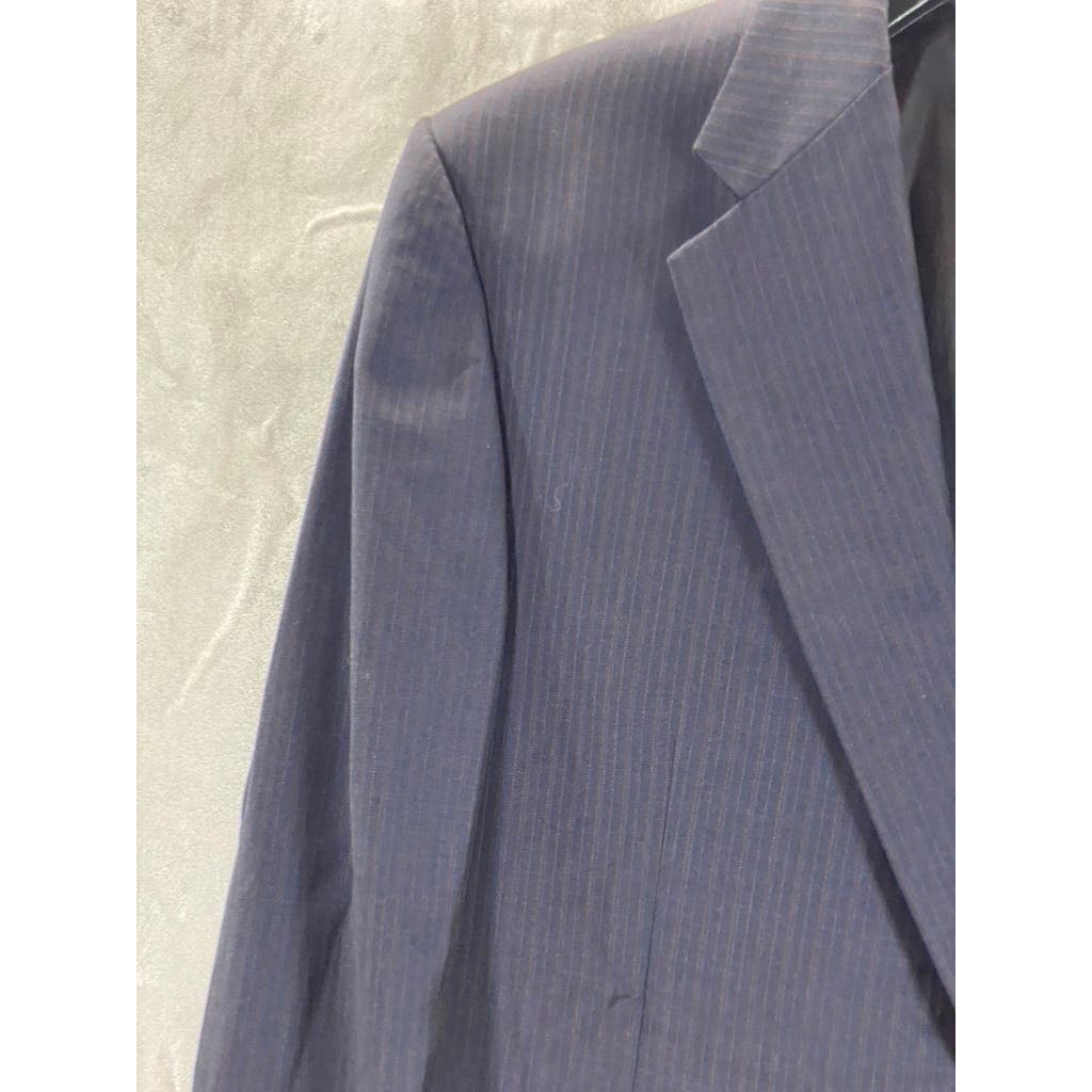 HICKEY FREEMAN Men's Navy Short Striped Two-Button Worsted Wool Suit Jacket SZ40