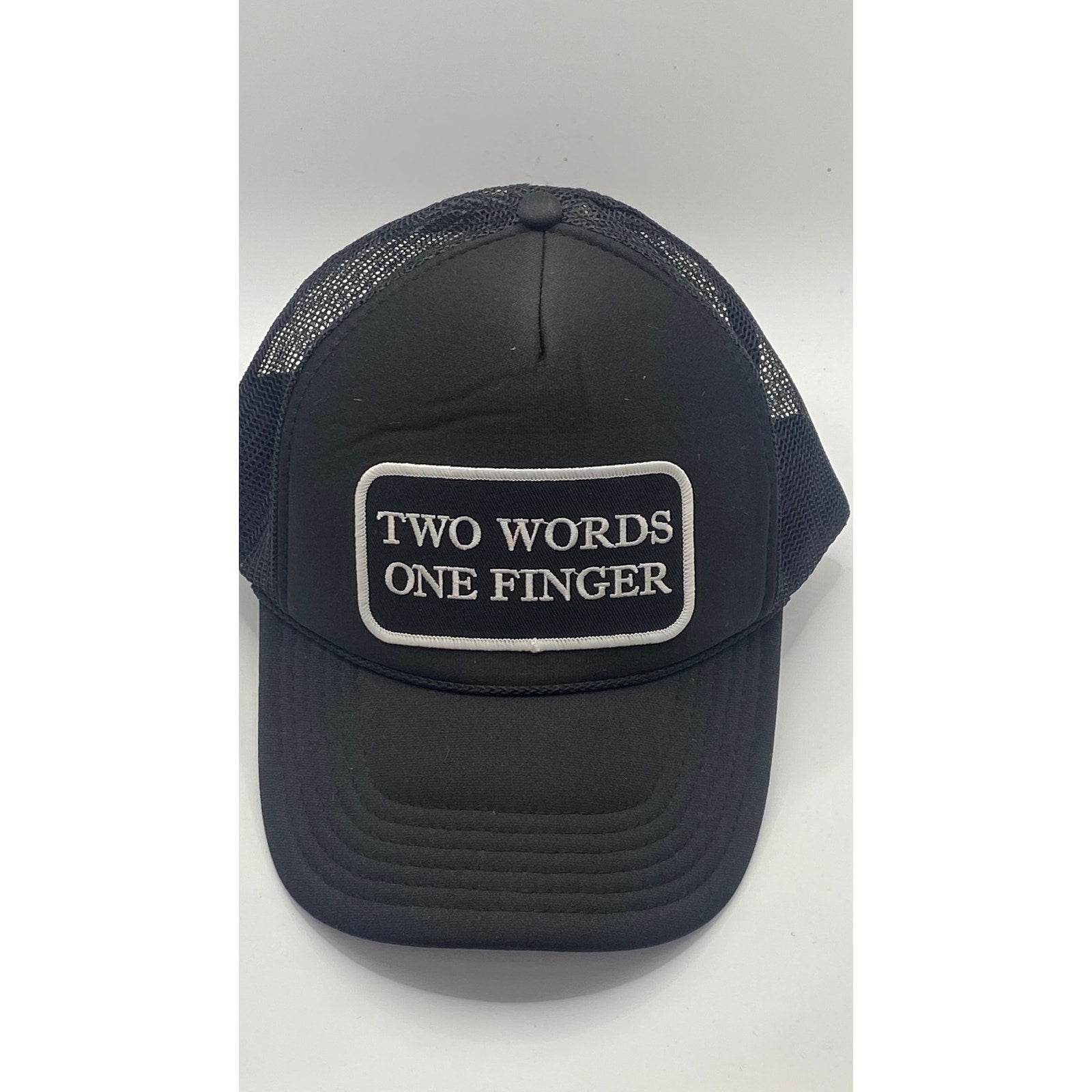 OTTO Unisex Mesh Two Words One Finger Logo Trucker Cap SZ OS