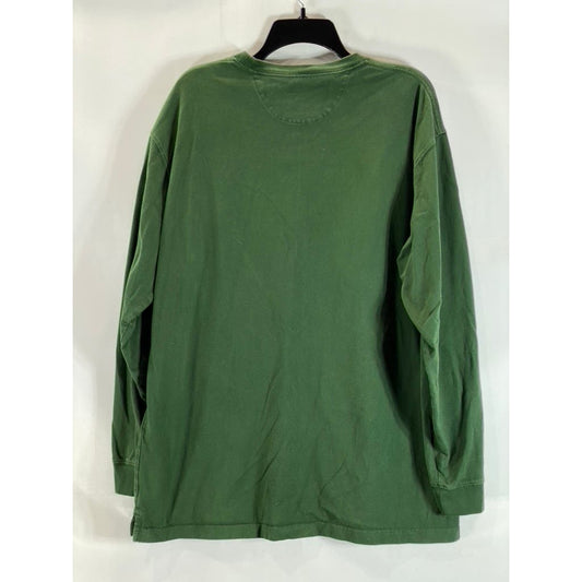 DULUTH TRADING CO Men's Green Crewneck Longtail T Relaxed-Fit T-Shirt SZ L