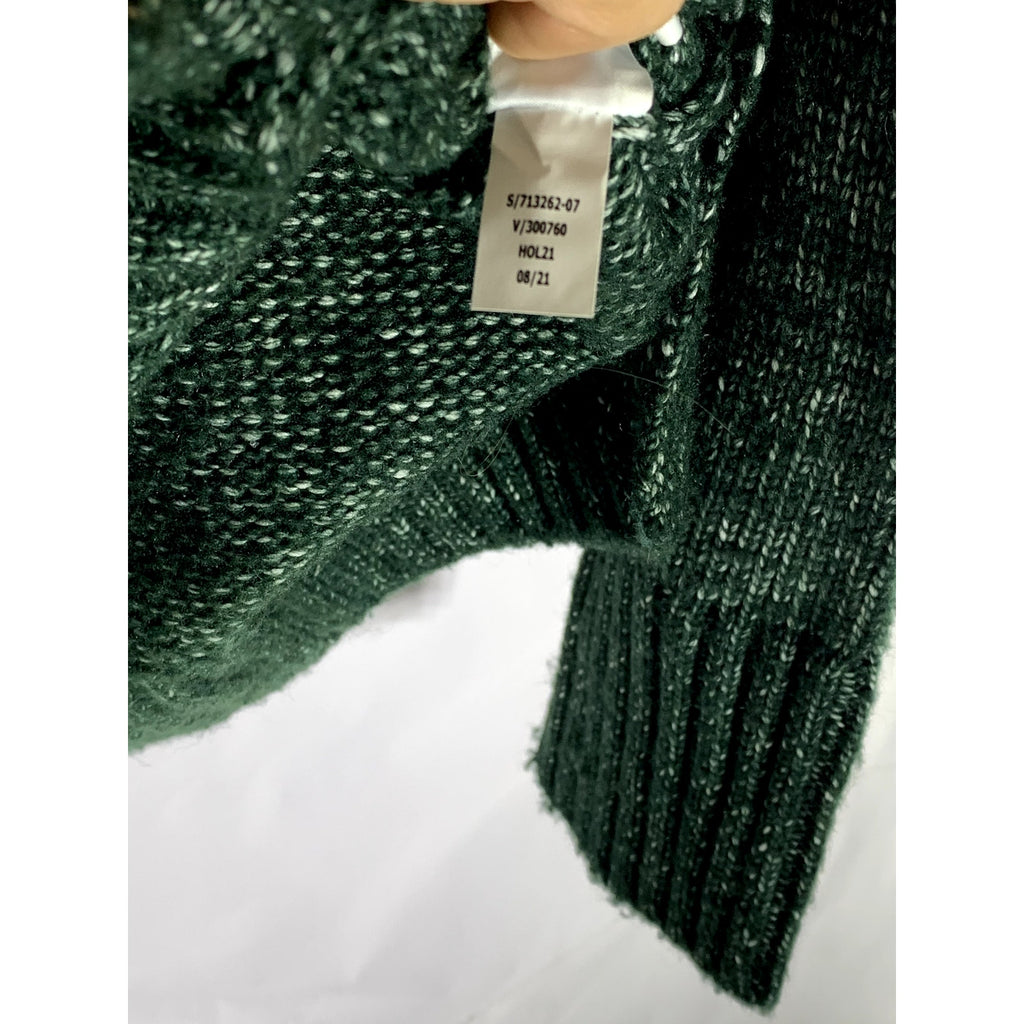 BANANA REPUBLIC Women's Dark Green Knit Mock-Neck Oversized Pullover Sweater SZS