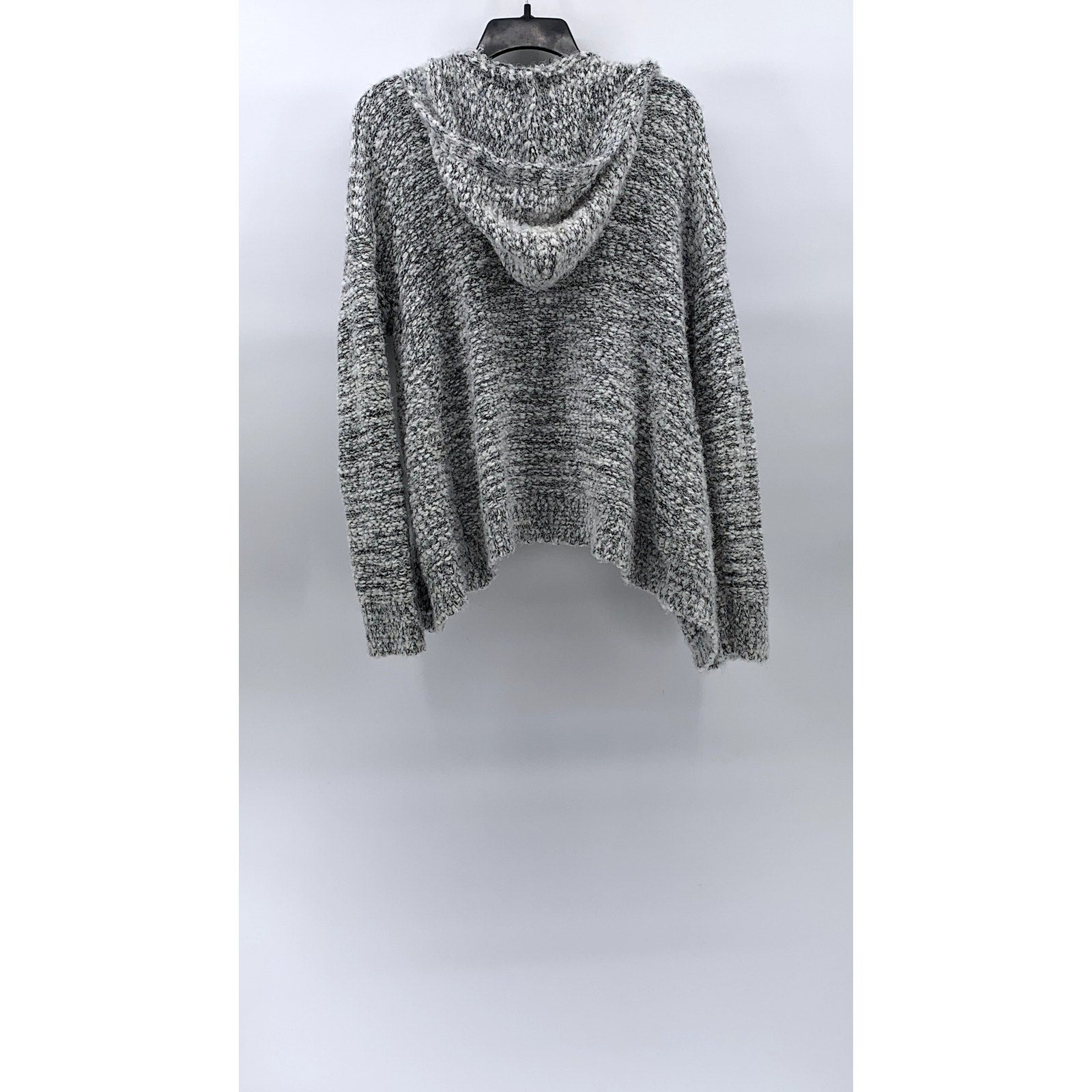 MUDD Women’s Marled Gray Knit Open-Front Hooded Cardigan SZ M