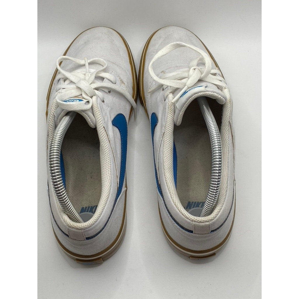 NIKE Men’s White-Blue Portmore 2 Solar Canvas SB Low-Top Lace-Up Sneakers SZ 8