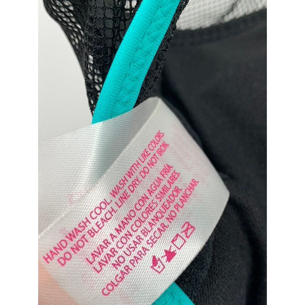 NO BOUNDARIES Womens Swim Top With Mesh SZ M