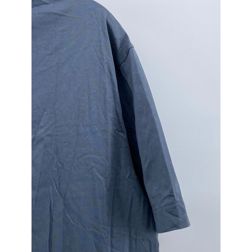 D.RT Men's Gray-Red Cool Stripe Crewneck Graphic Short Sleeve T-Shirt SZ L