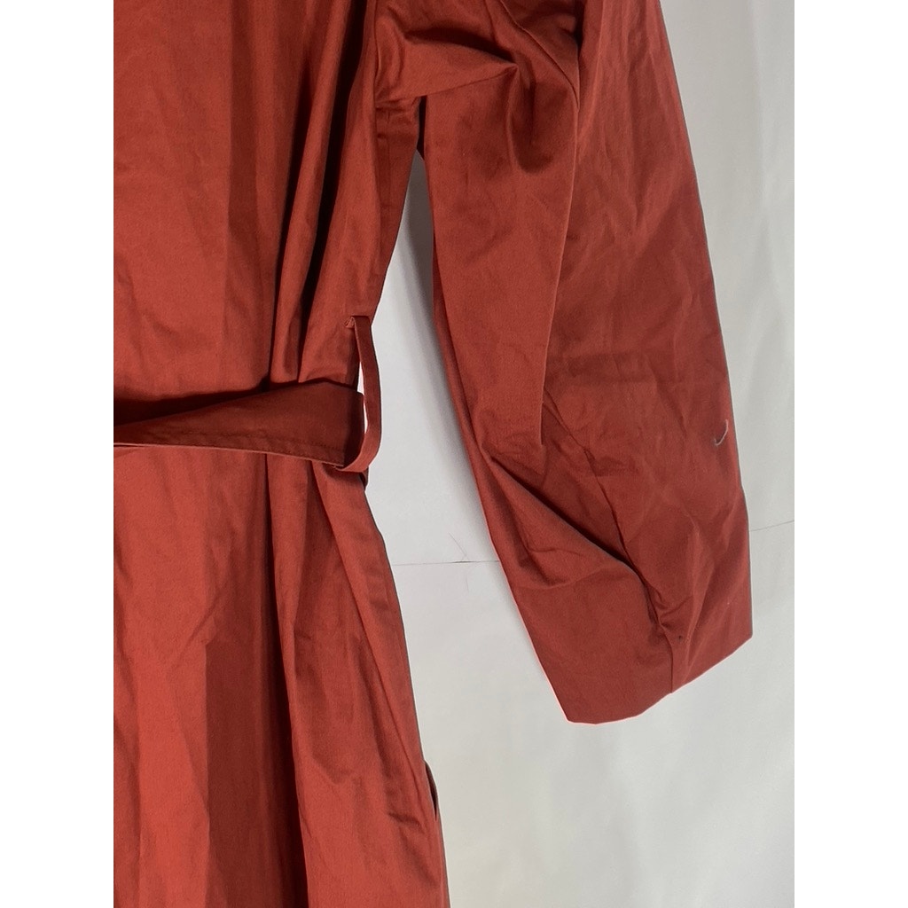 & OTHER STORIES Women's Rust Belted Button-Up Oversized Trench Coat SZ 2