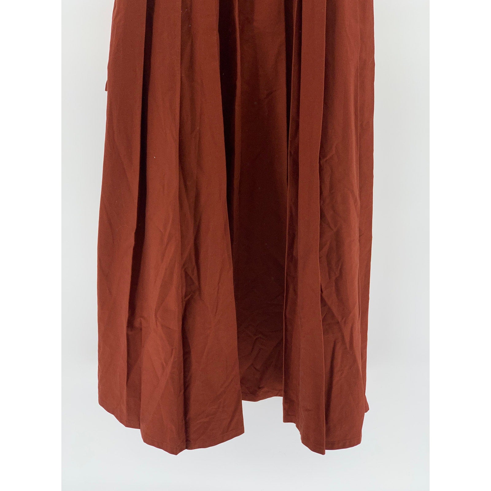 FUTURE COLLECTIVE Women's Rust Orange Scoop-Neck A-Line Belted Midi Dress SZ 2