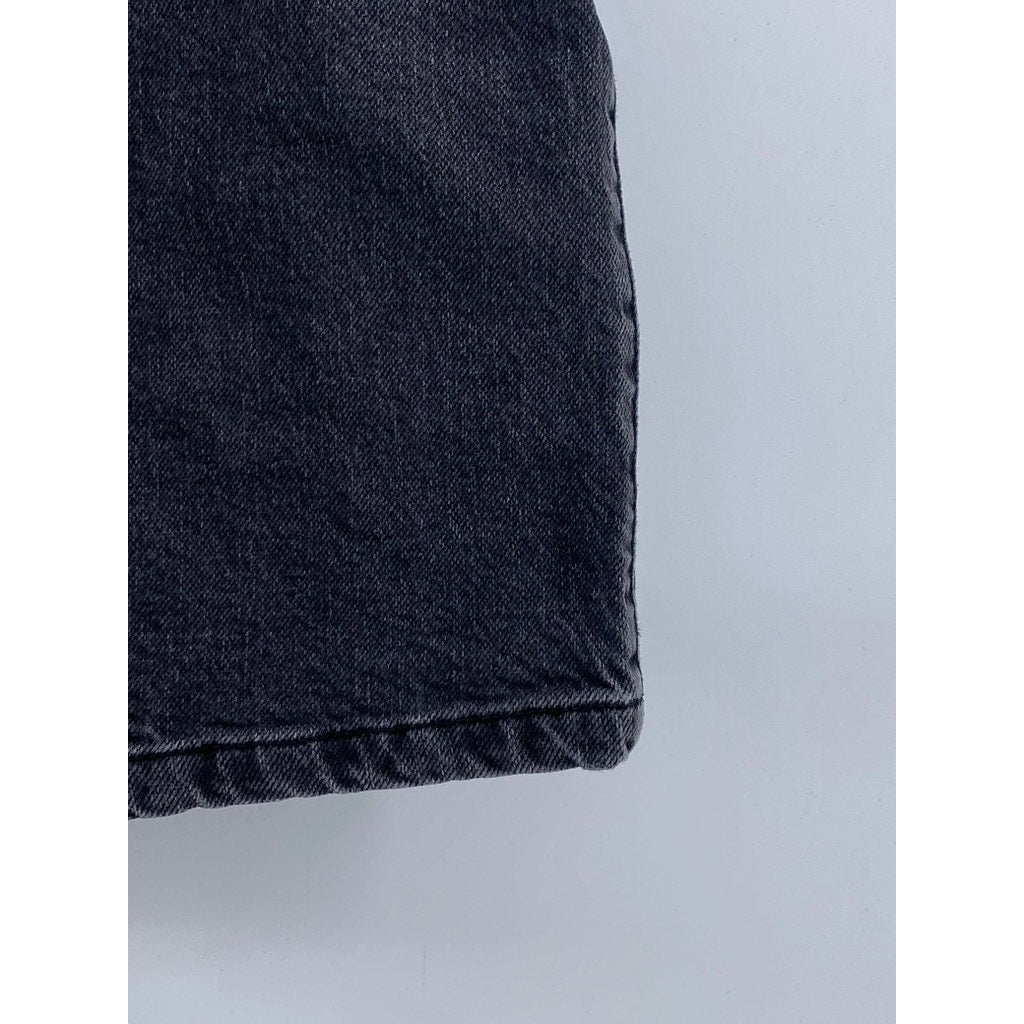 WE THE FREE Women's Washed Black Denim A-Line Zipper-Hem Mini Skirt SZ 4