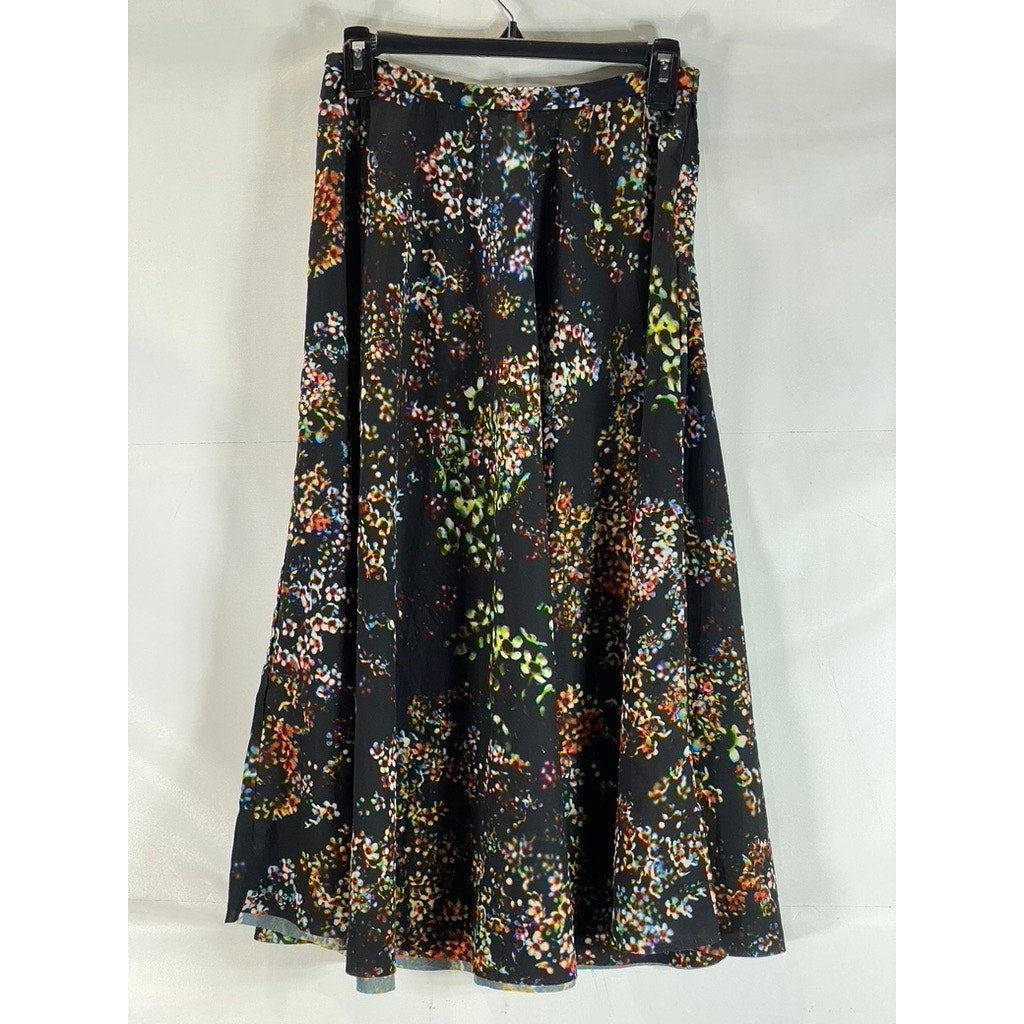 STOCKHOLM ATELIER & OTHER STORIES Women's Black Floral Midi Skirt SZ 6