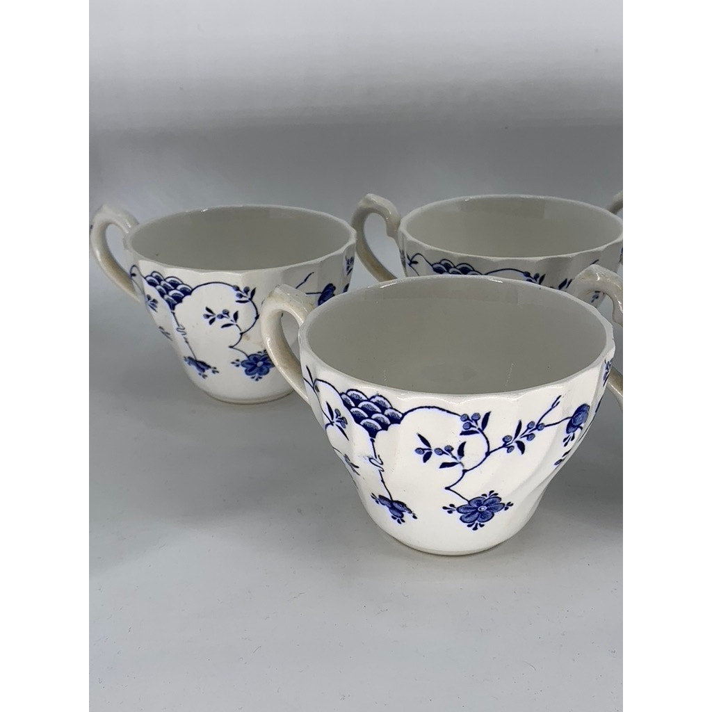 MYOTT FINLANDIA Vintage Swirl Rim Fine Staffordshire Ware 10pc Saucer & Cup