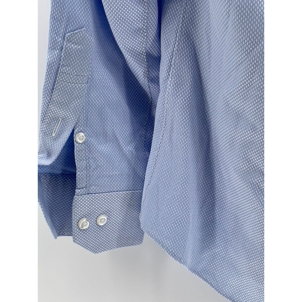 UNBRANDED Men's Blue Regular Fit Button-Up Shirt SZ L