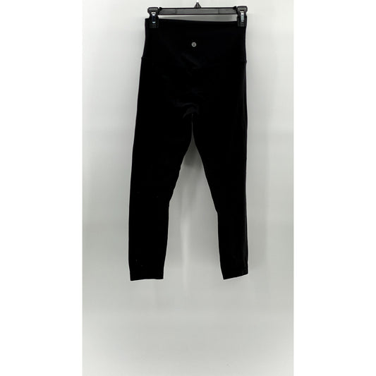 LULULEMON Women's Black High-Rise Cropped Pull-On Leggings SZ 6