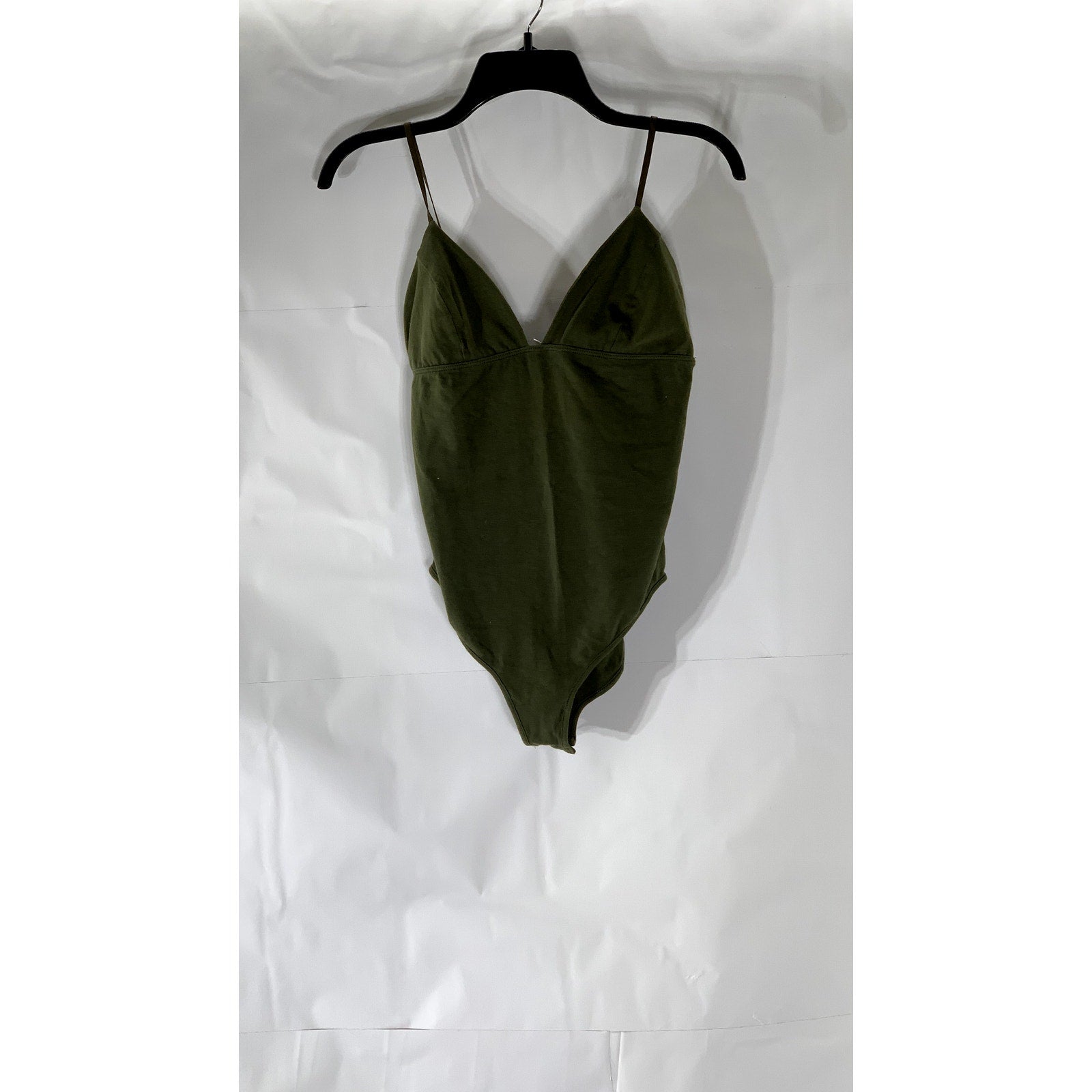 OUT FROM UNDER Women's Olive Green V-Neck Adjustable Strap Bodysuit SZ L