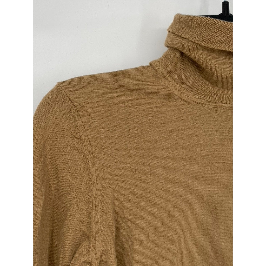 BOSS By Hugo Boss Men's Brown Knit Finest Italian Yarn Turtleneck Sweater SZ S