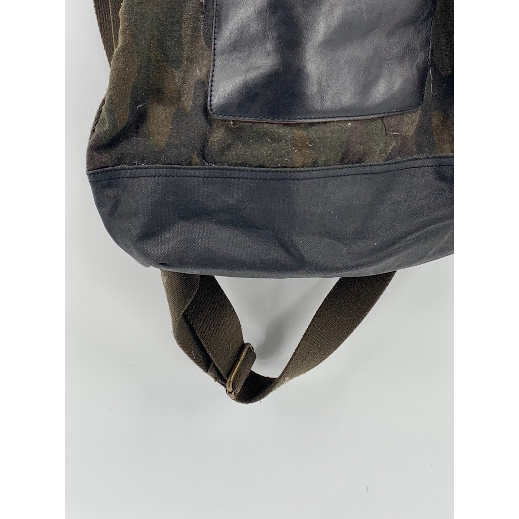 GAP Black-Green Mixed Media Camo Print Tote Bag