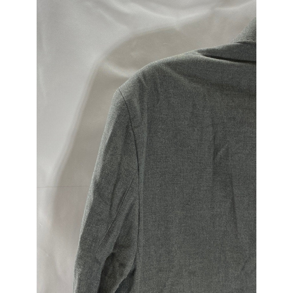 EL GANSO Men's Gray Two-Button Elbow Patch Regular-Fit Blazer SZ 52(US42)