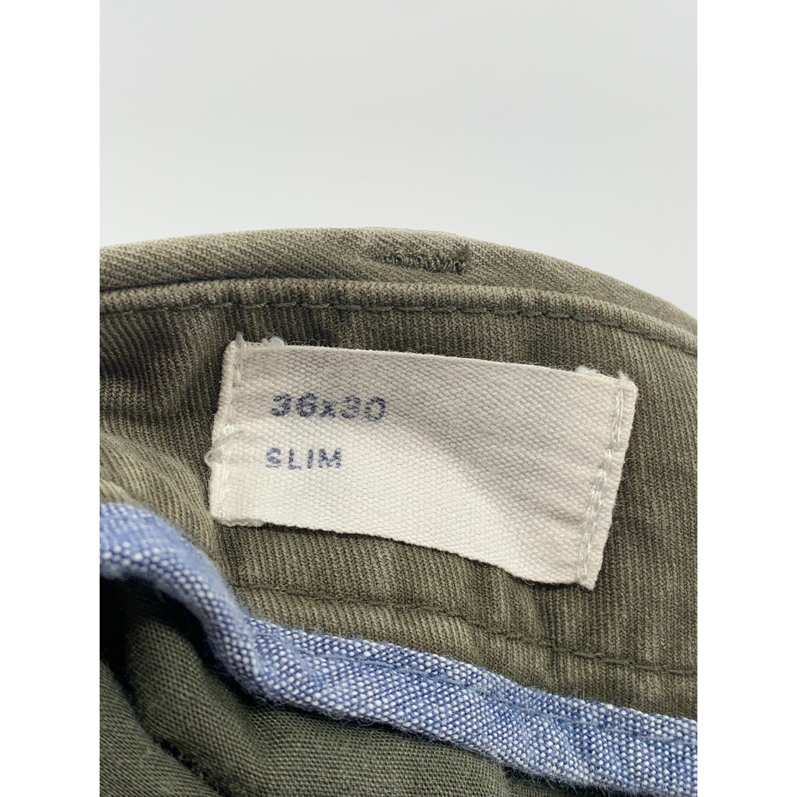 GAP Men's Olive Green Solid Slim Chino Pants SZ 36X30