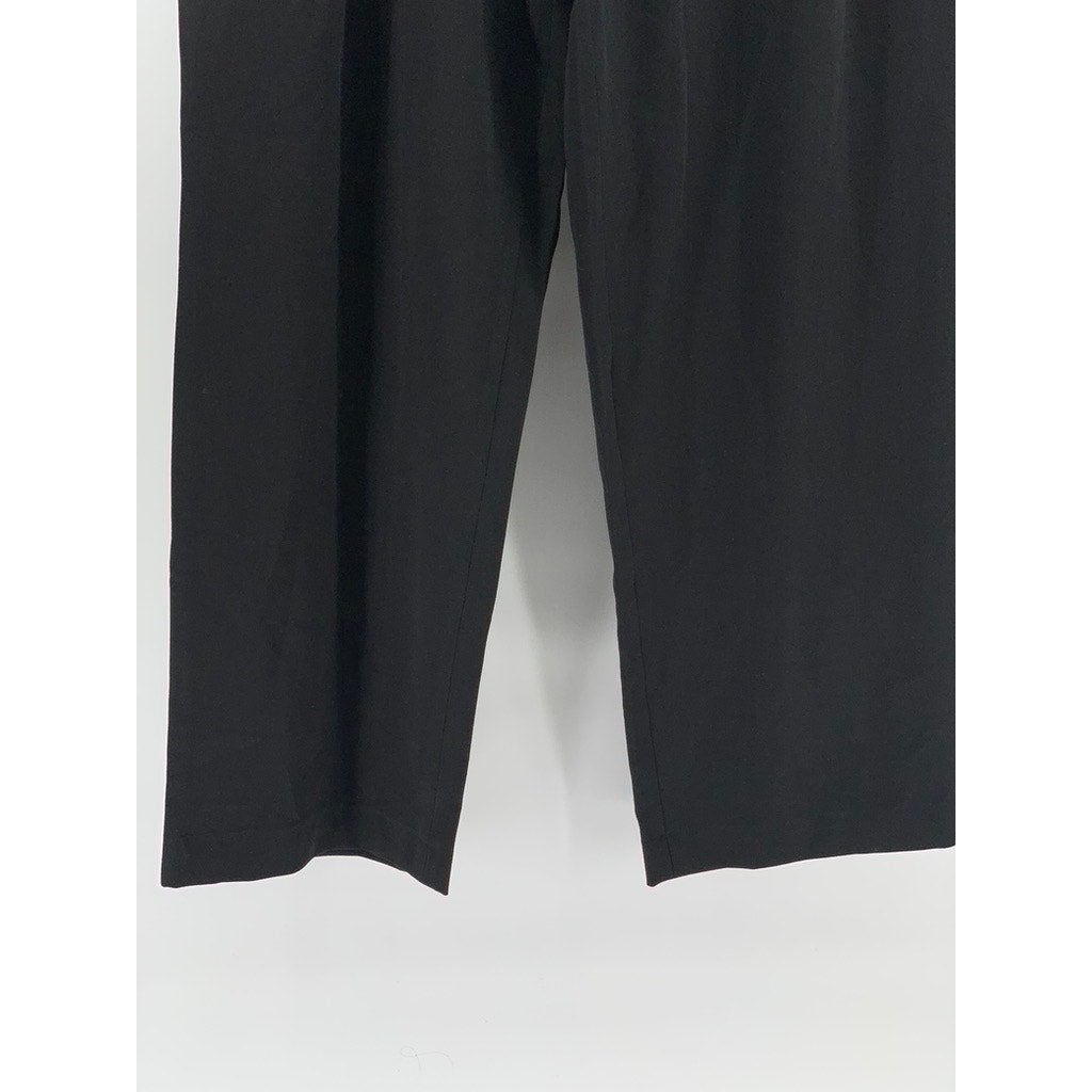 SIGNATURE Women's Black Pleated Wide-Leg Pants SZ L
