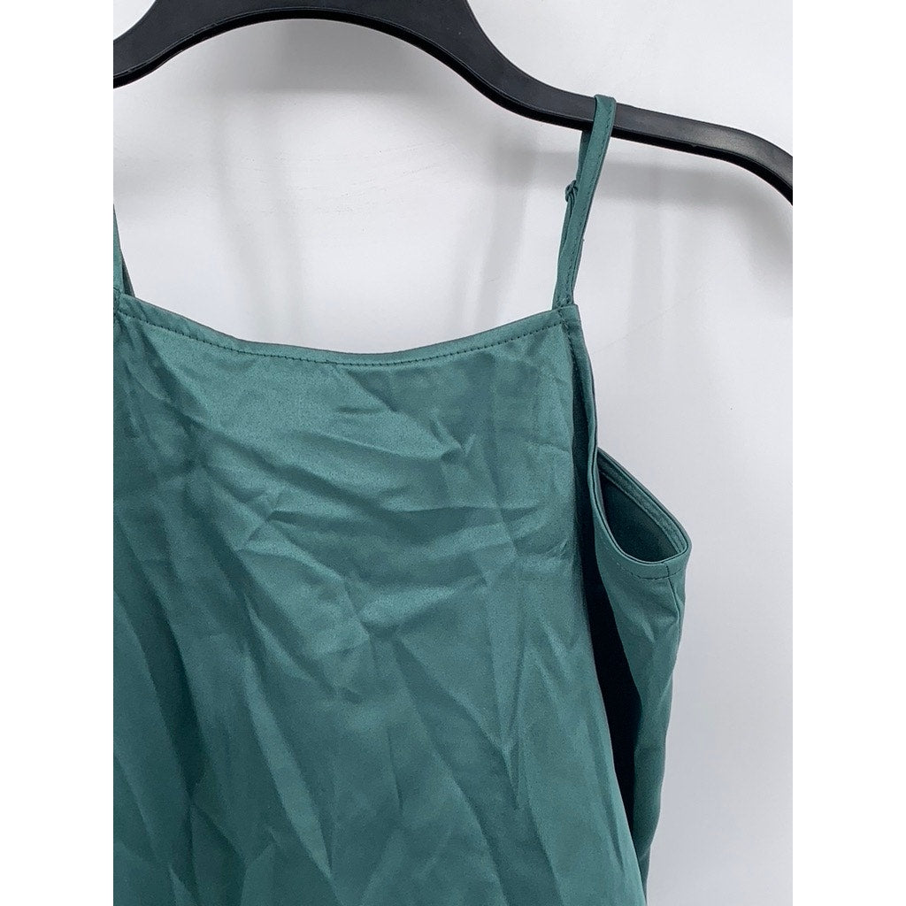 ART CLASS Girls' Dark Green Satin Tank Top SZ M(8)