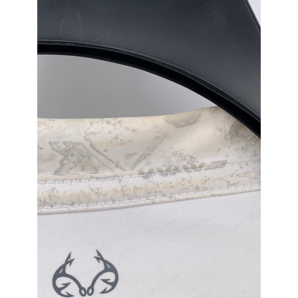 REALTRTEE Men's White-Gray Crewneck Lightweight Short Sleeve T-Shirt SZ 2XL