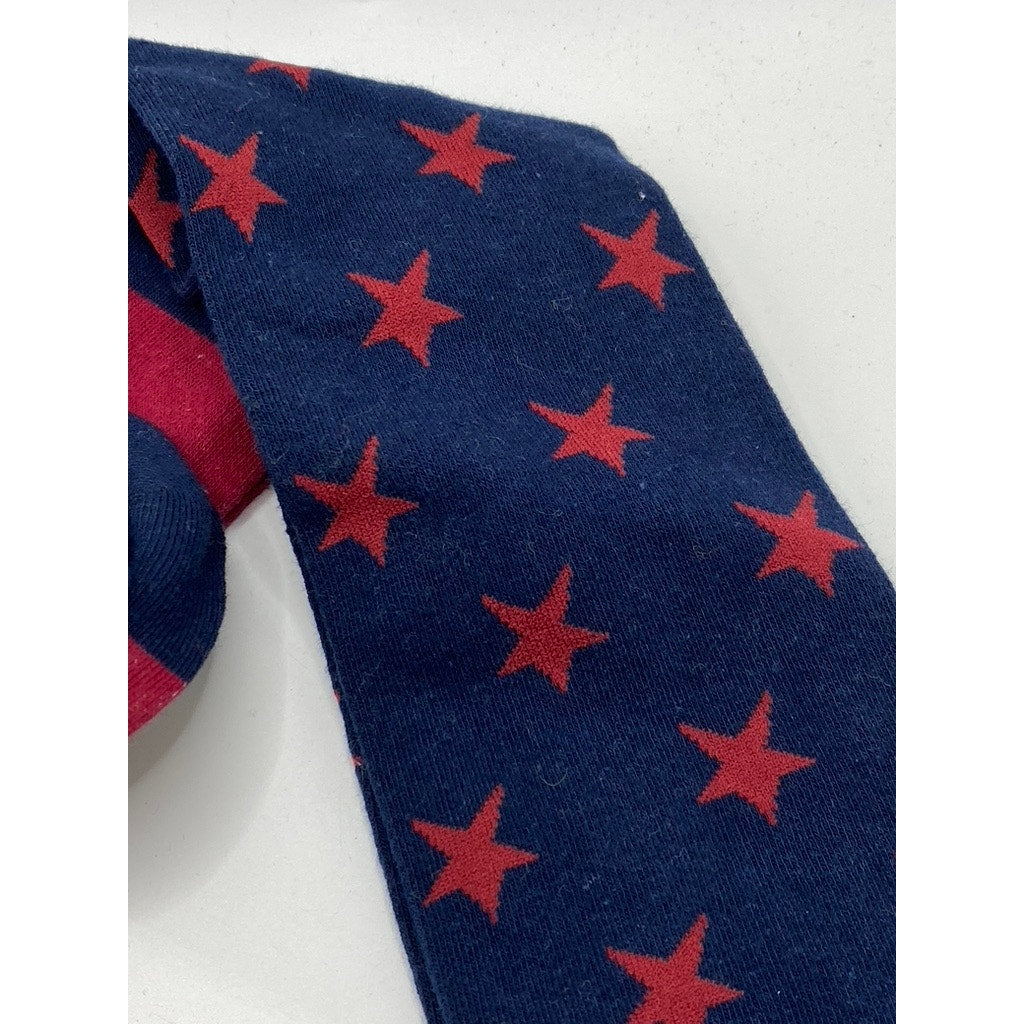 LOOK FOOTWEAR Women’s Red-Blue Striped-Star Over The Knee Socks SZ OS